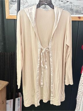 P.J. Harlow Ribbed Lightweight Cardigan in Beige